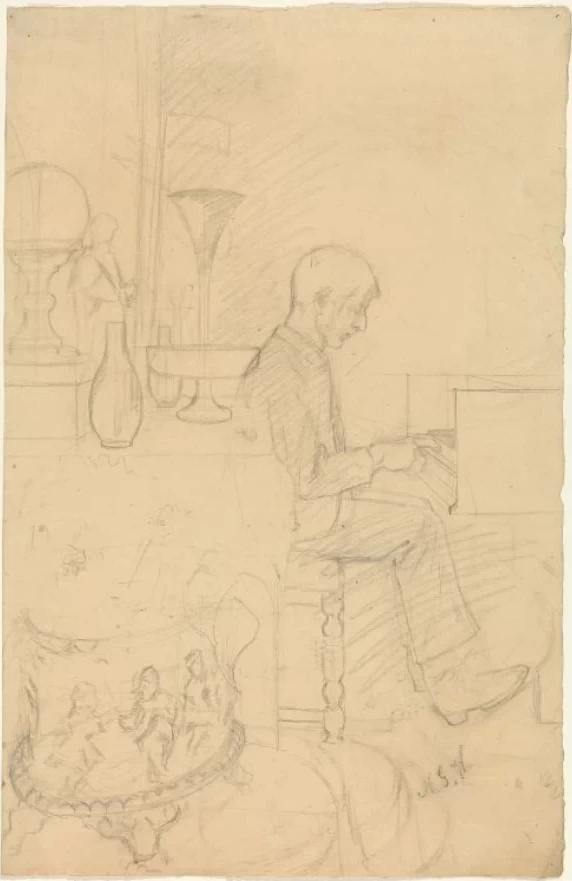 Preparazione per Nella lezione di musica - The National Museum, Oslo